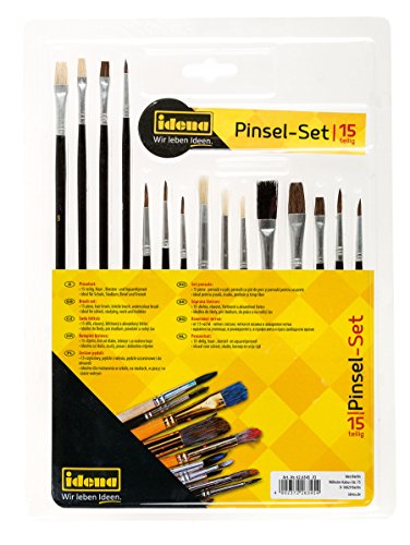 Idena 626345 - Pinselset 15-teilig, Borsten Aquarellpinsel von Idena