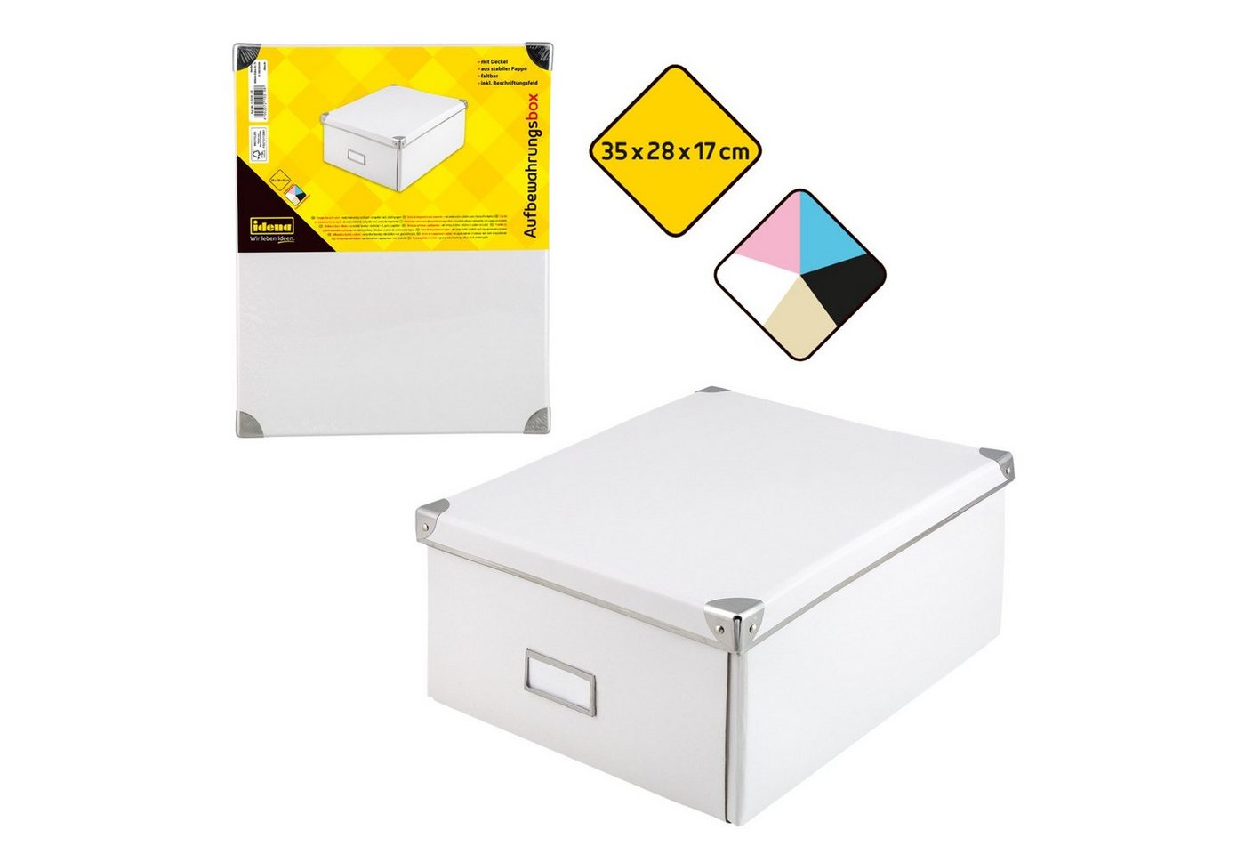Idena Aufbewahrungsbox Idena 10519 - Aufbewahrungsbox aus festem Karton, Deckel mit verstärkt Idena Aufbewahrungsbox Idena 10519 - Aufbewahrungsbox aus festem Karton, Deckel mit verstärkt von Idena
