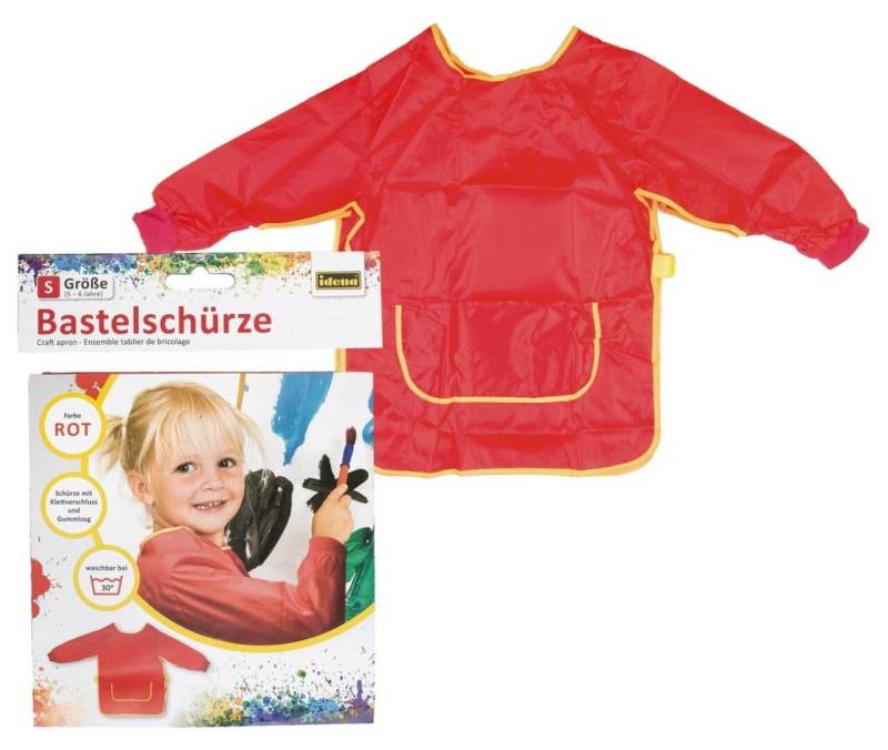 Idena Büro-Set Idena Bastelschürze für Kinder - Rot, Größe S (5-6 Jahre) - Perfekter von Idena