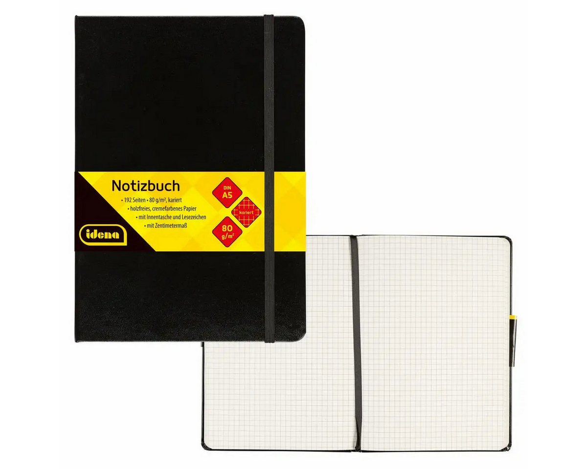 Idena Büro-Set Idena Notizbuch DIN A5 kariert 192 Seiten - Premium Qualität 80g/m² Pa Idena Büro-Set Idena Notizbuch DIN A5 kariert 192 Seiten - Premium Qualität 80g/m² Pa von Idena