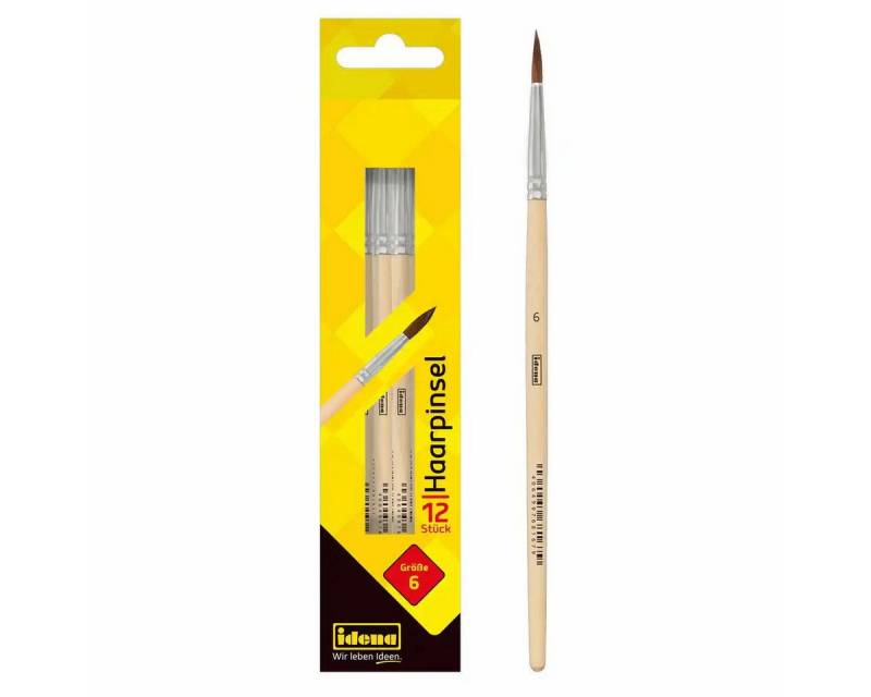 Idena Büro-Set Idena Premium Haarpinsel Größe 6 - Professioneller Künstlerpinsel für von Idena