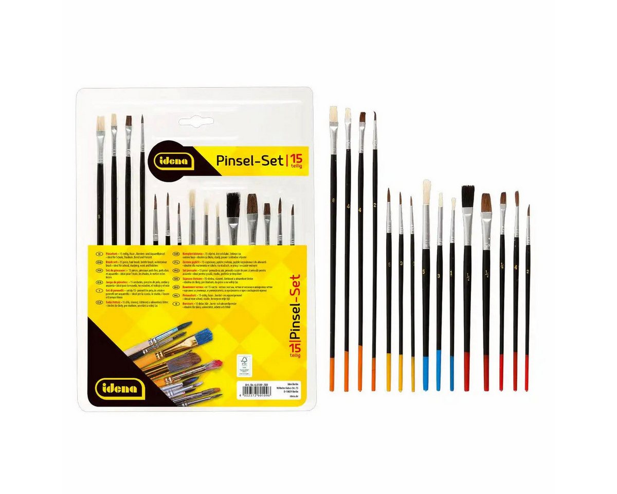 Idena Büro-Set Idena Premium Pinsel Set - 15 hochwertige Künstlerpinsel in verschiede Idena Büro-Set Idena Premium Pinsel Set - 15 hochwertige Künstlerpinsel in verschiede von Idena