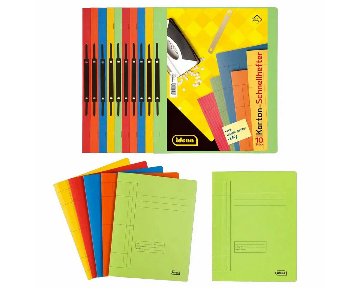 Idena Büro-Set Idena Schnellhefter DIN A4 - 5 Farben sortiert, 250g/m² Karton - 10 St Idena Büro-Set Idena Schnellhefter DIN A4 - 5 Farben sortiert, 250g/m² Karton - 10 St von Idena