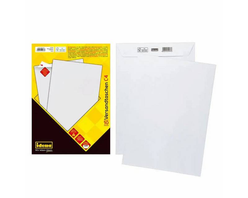 Idena Büro-Set Idena Versandtaschen DIN C4 ohne Fenster haftklebend weiß 100g/m² - 10 von Idena