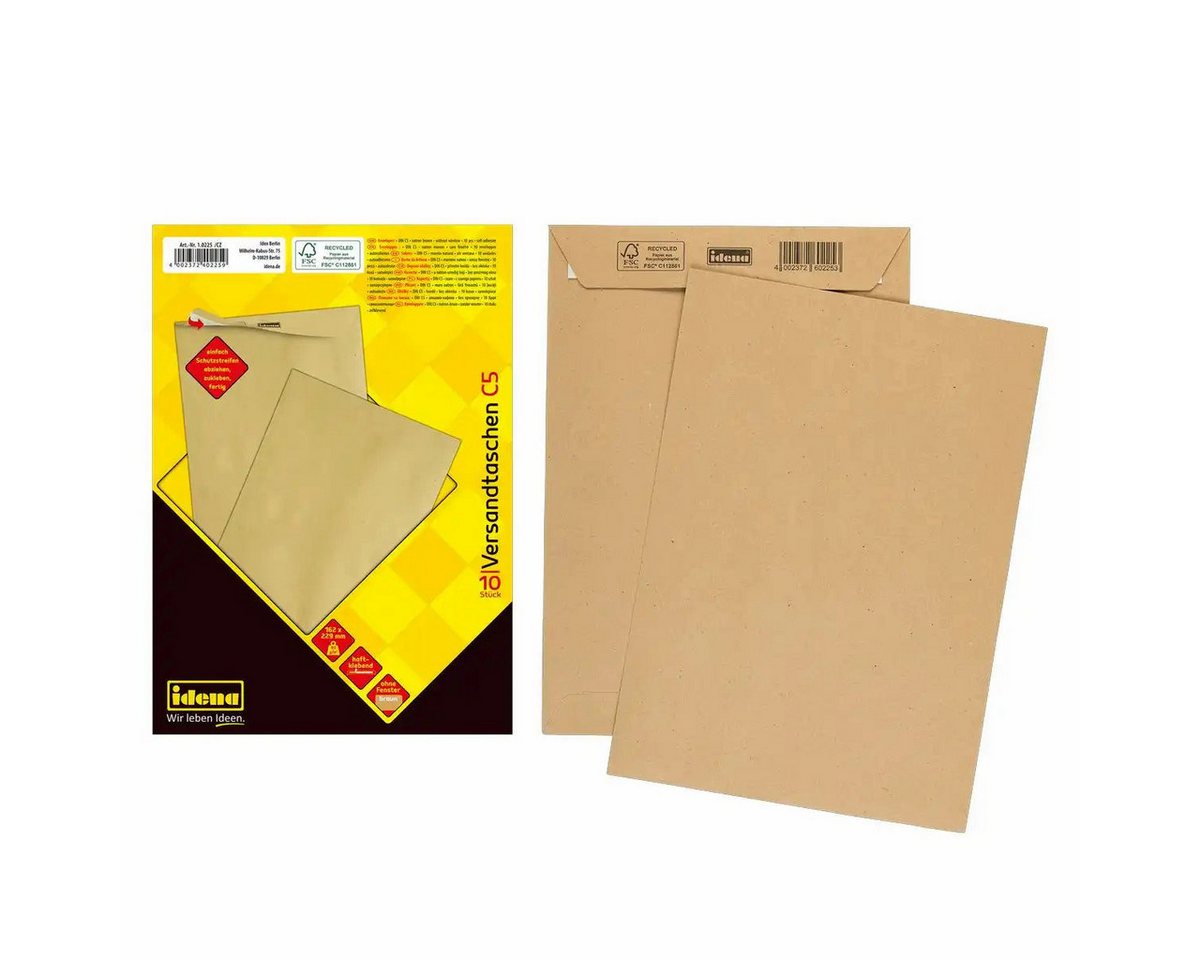 Idena Büro-Set Idena Versandtaschen DIN C5 braun ohne Fenster haftklebend 90g/m² - 10 Idena Büro-Set Idena Versandtaschen DIN C5 braun ohne Fenster haftklebend 90g/m² - 10 von Idena