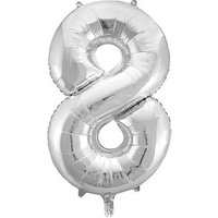 Idena Folienballon Zahl 8 silber, 1 St. von Idena