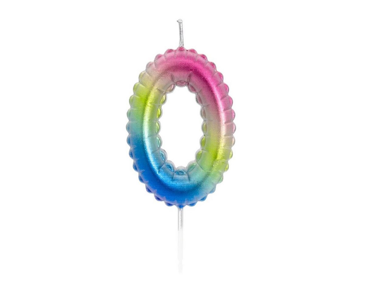 Idena Geburtstagskerze Idena Zahlenkerze - "0", Regenbogen metallic Idena Geburtstagskerze Idena Zahlenkerze - "0", Regenbogen metallic von Idena
