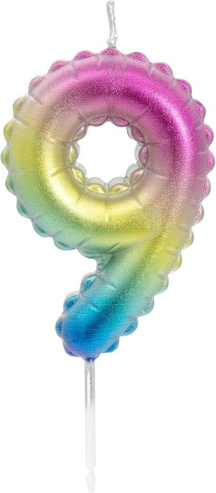 Idena Geburtstagskerze Idena Zahlenkerze 9 Regenbogen metallic Idena Geburtstagskerze Idena Zahlenkerze 9 Regenbogen metallic von Idena
