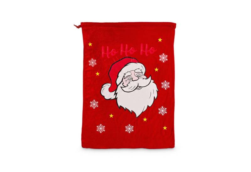 Idena Geschenkbox Idena Weihnachtsgeschenksack mit Motiv rot 50x70cm Samt von Idena