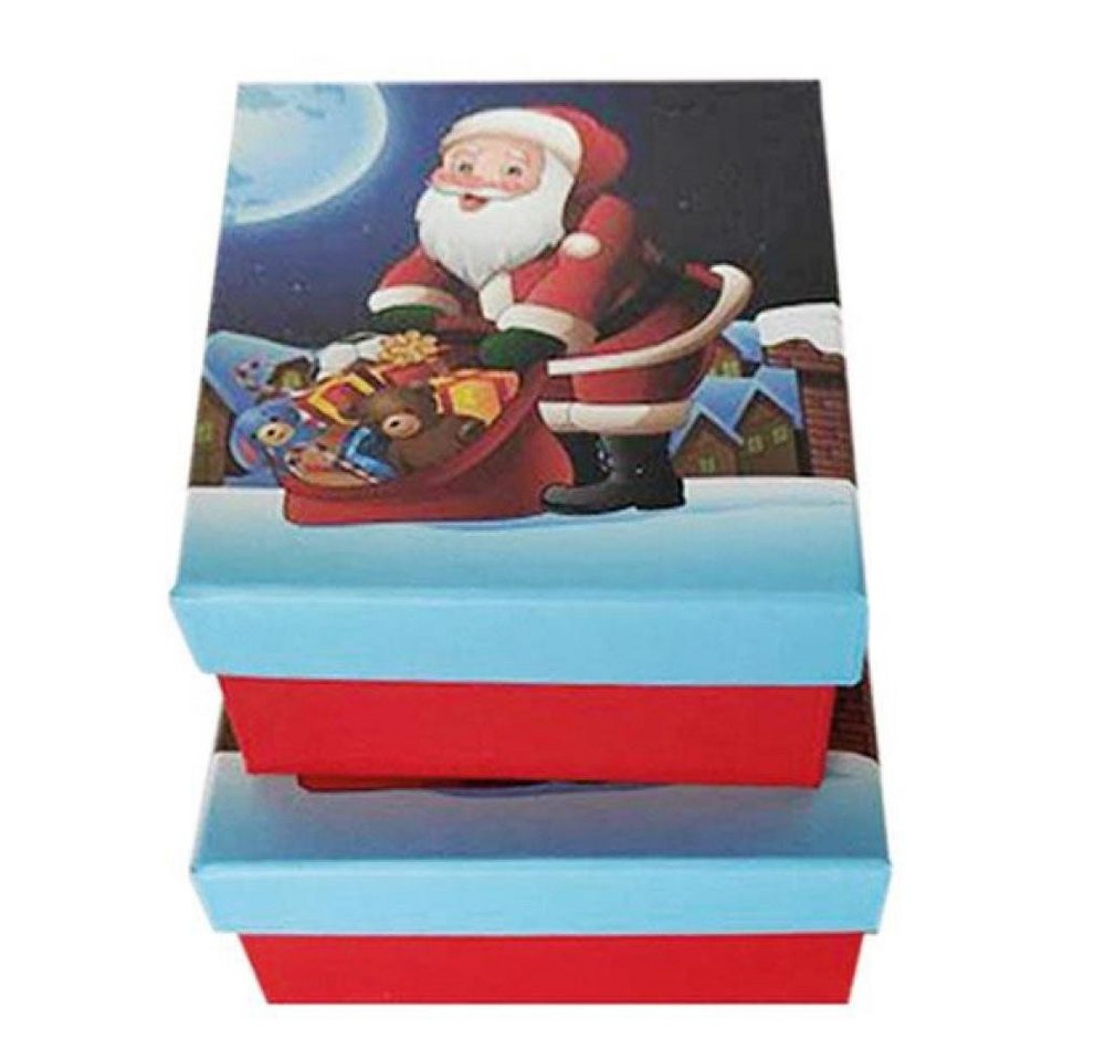 Idena Geschenkbox Weihnachten 2er Santa, Geschenkverpackung Weihnachtsverpackung Geschenkschachtel von Idena