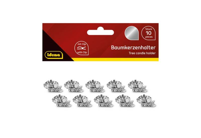 Idena Kerzenhalter Idena Baumkerzenhalter mit Clip silber 10 Stück Idena Kerzenhalter Idena Baumkerzenhalter mit Clip silber 10 Stück von Idena