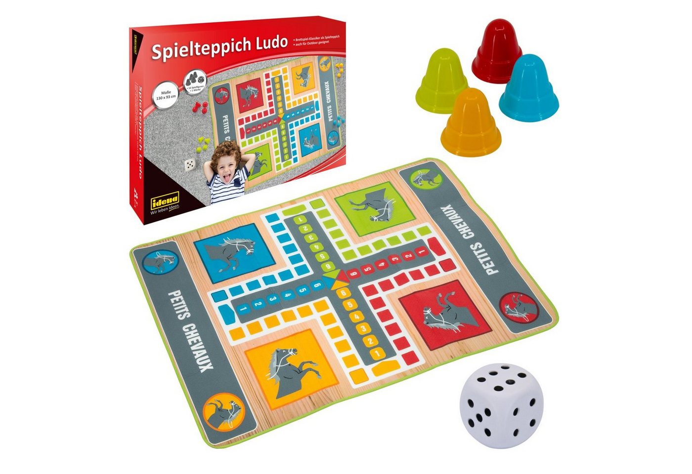 Idena Kinderteppich Idena 40126 - Spielteppich Ludo ca. 130 x 93 cm mit 16 Spielfiguren Idena Kinderteppich Idena 40126 - Spielteppich Ludo ca. 130 x 93 cm mit 16 Spielfiguren von Idena