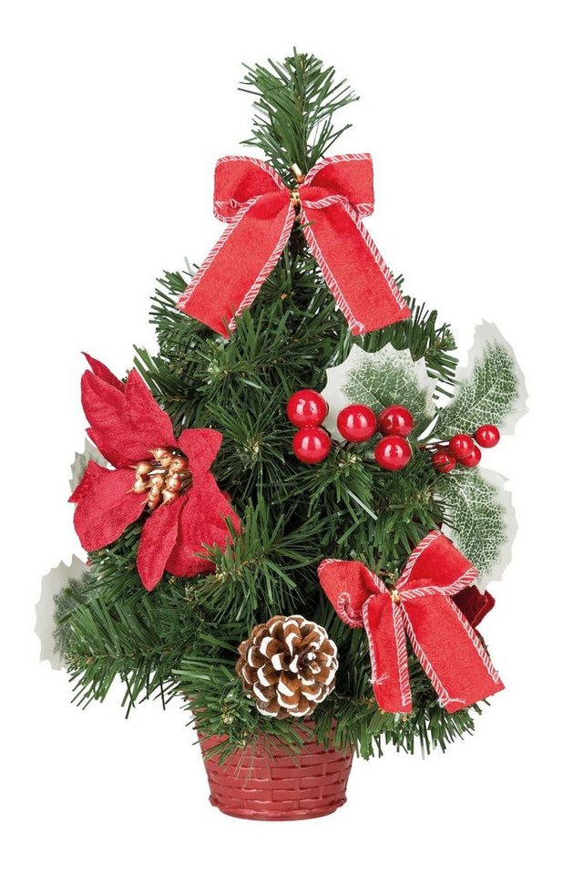 Idena Künstlicher Weihnachtsbaum Dekobaum / Weihnachtsbaum mit Weihnachtsstern / Höhe: ca. 30cm von Idena