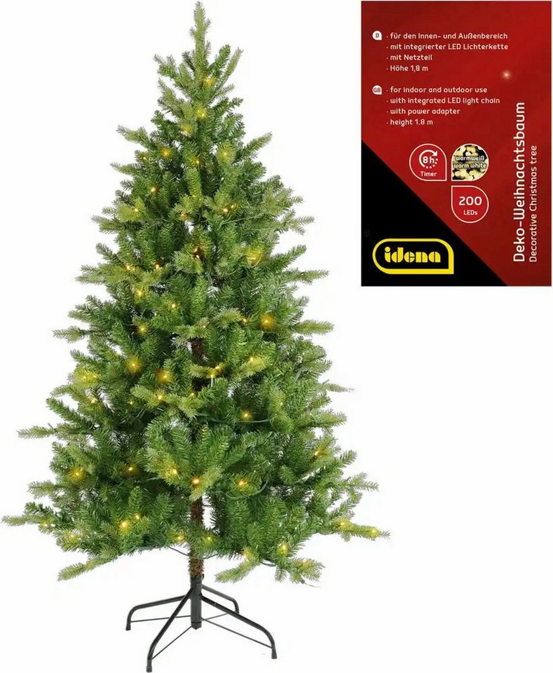 Idena Künstlicher Weihnachtsbaum Idena Weihnachtsbaum mit 200 LED Beleuchtung und 8h-Timer 180cm Idena Künstlicher Weihnachtsbaum Idena Weihnachtsbaum mit 200 LED Beleuchtung und 8h-Timer 180cm von Idena