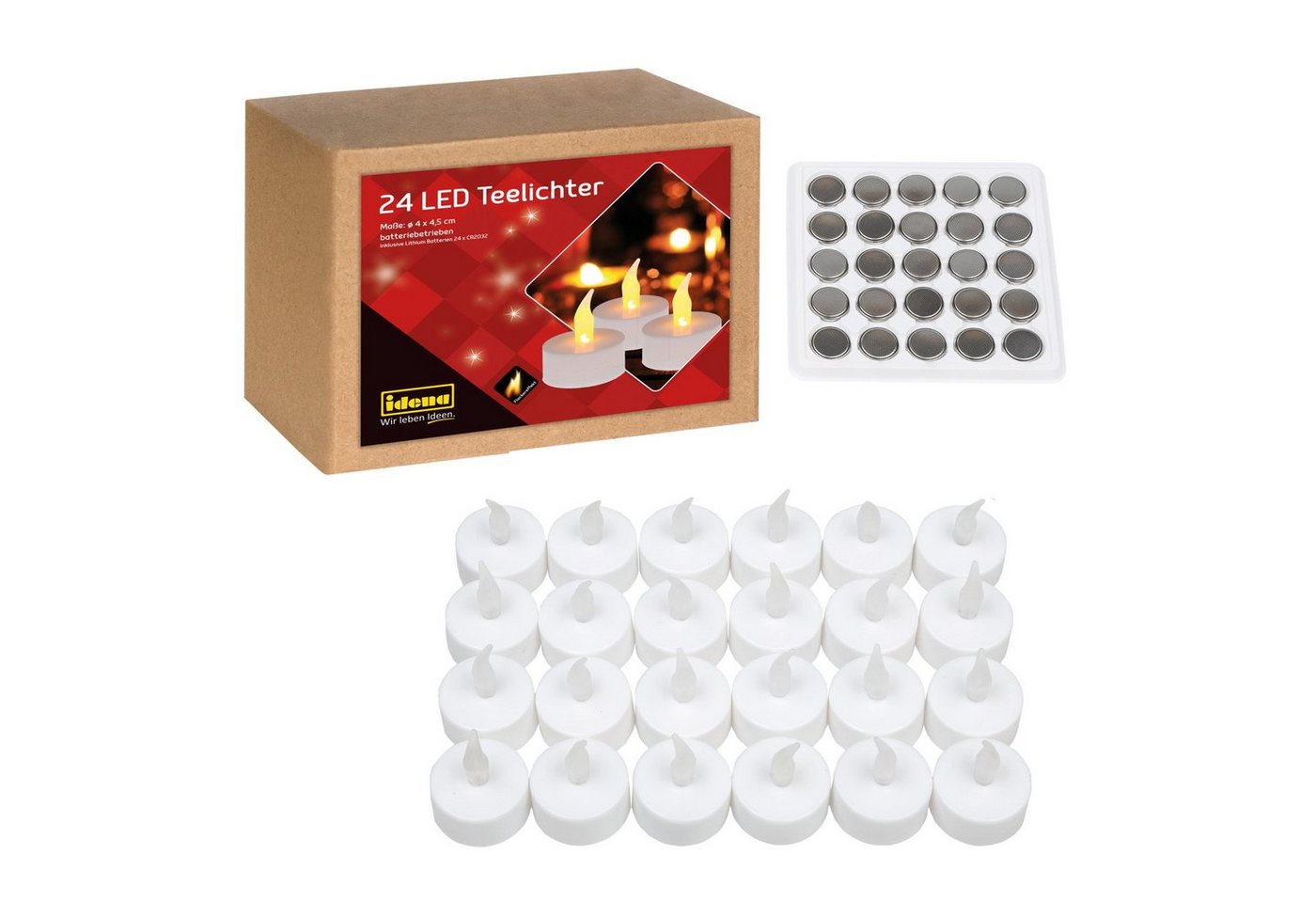 Idena LED-Kerze Idena 50023 - LED Teelichter, 24 Stück, elektrische Kerzen mit flacker Idena LED-Kerze Idena 50023 - LED Teelichter, 24 Stück, elektrische Kerzen mit flacker von Idena