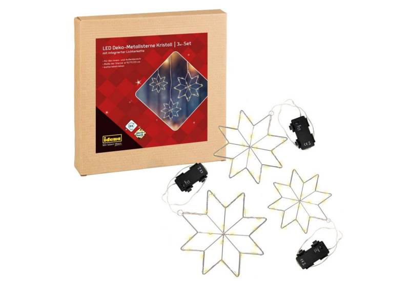 Idena LED Stern Idena 31810 - LED Deko Sterne mit integrierter Lichterkette in Warmwei von Idena
