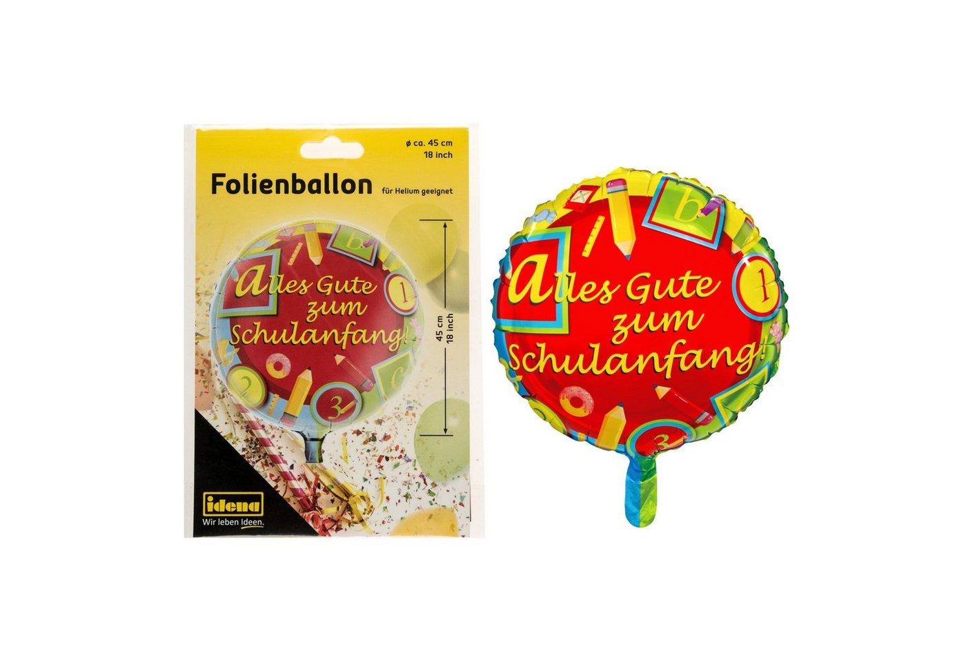 Idena Luftballon Idena Folienballon Schulanfang D45cm von Idena