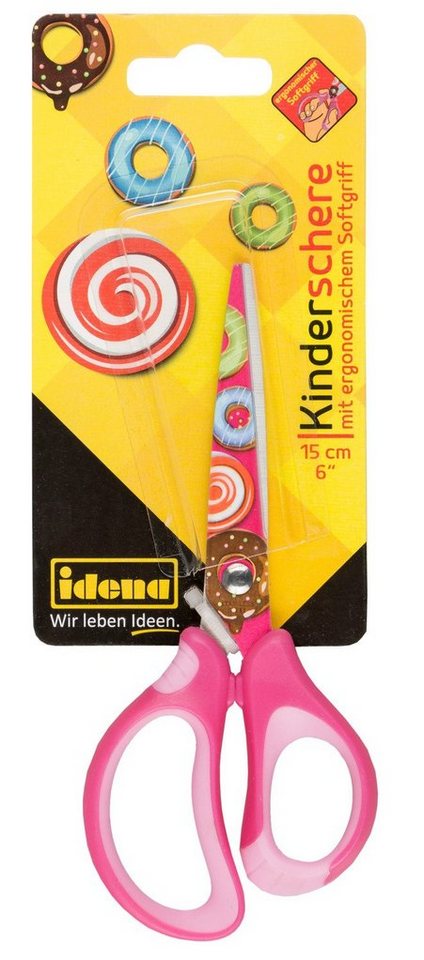 Idena Papierscheren Idena 14027 - Softschere mit Donut-Motiv, rosa, 1 Stück von Idena