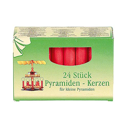 Idena Pyramidenkerzen 1,4x7cm 24st. rot, Wachs, 10.5x13.6x2.7 cm von Idena