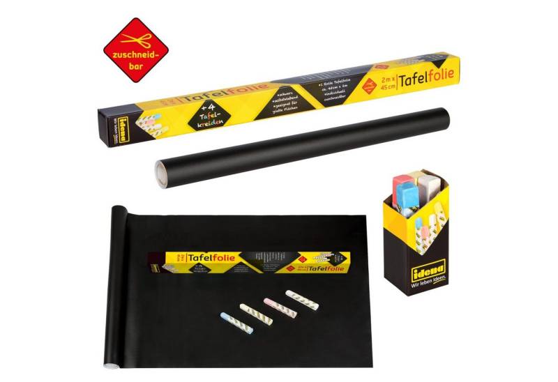 Idena Tafelfolie Idena 260025 - Tafelfolie selbstklebend, inklusive 4 Kreiden, ca. 45 von Idena