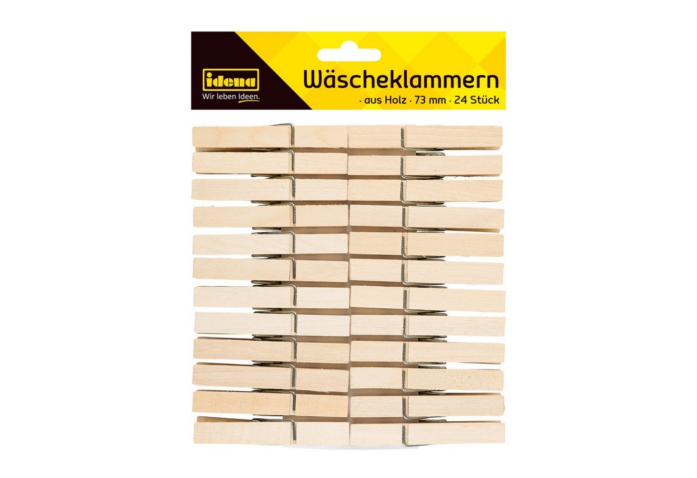Idena Wäscheklammern Wäscheklammern aus Holz, 24 Stück, ca. 7,3 cm lang, zur Fixierung von Idena Wäscheklammern Wäscheklammern aus Holz, 24 Stück, ca. 7,3 cm lang, zur Fixierung von von Idena