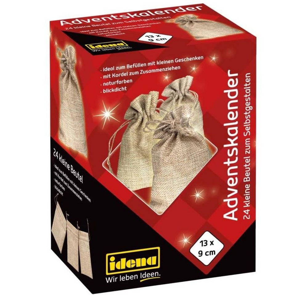 Idena befüllbarer Adventskalender, zum Selbstgestalten, 24 Beutel aus Leinen Idena befüllbarer Adventskalender, zum Selbstgestalten, 24 Beutel aus Leinen von Idena