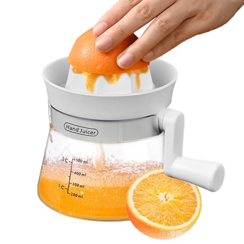 Idezek Handentsafter, manueller Entsafter,Klare Zitronen-Limettenpresse | Kleine Grapefruit- und Zitruspresse, handgepresste Orangenpresse für frischen Orangensaft von Idezek