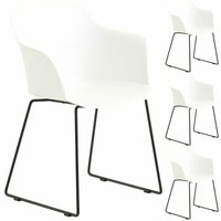 Idimex - Gartenstuhl foro 4er Set, aus Alu und Kunststoff in weiß von Idimex