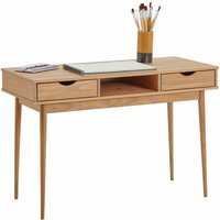 Schreibtisch stefano mit 2 Schubladen, aus Kiefer in braun von Idimex
