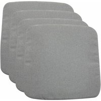 Idimex - Sitzkissen chiara im 4er-Set, gepolstert mit Stoffbezug in grau von Idimex