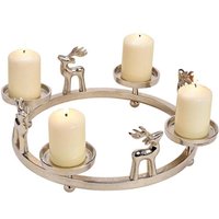 Adventskranz Hirsch Rentier Deko Silber Metall Adventsdeko Weihnachtsdeko | Moderner von IdolGiftsShop