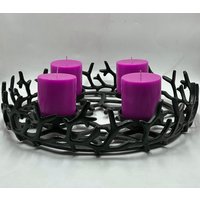 Adventskranz Schwarz Metall | Deko-Kerzenhalter-Adventskranz Advent Deko von IdolGiftsShop