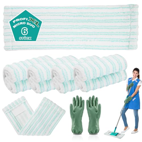 4 Stück Bodenwischer Wischmopp Ersatzbezug Set für Leifheit Profi XL Micro Duo / Profi XL Cotton Plus,Effiziente Wasseraufnahme Starke Dekontamination Wischbezug für 2-Mikrofaser-System (4) von Idong