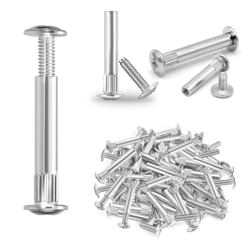 Idota 100 Stück Hülsenschrauben M4 Verbindungsschrauben 30-40 mm Möbelverbinder Schrankverbinder, 50 x Hülsenschrauben, 50 x Hülsenmutter von Idota