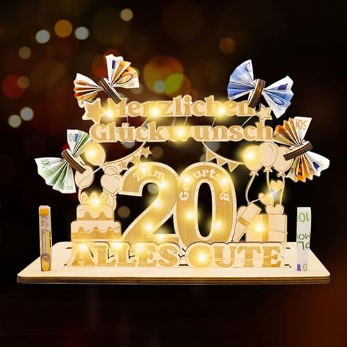 Idota 20 Geburtstag Frau Männer Geschenk - Geldgeschenke Geburtstag, Holz-Schild Gästebuch 20 Geburtstag Deko Geschenke mit LED Lichterketten, Personalisiertes Geschenke, 70 Geburtstag Frau Deko Idota 20 Geburtstag Frau Männer Geschenk - Geldgeschenke Geburtstag, Holz-Schild Gästebuch 20 Geburtstag Deko Geschenke mit LED Lichterketten, Personalisiertes Geschenke, 70 Geburtstag Frau Deko von Idota