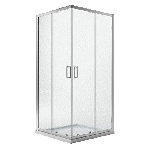 Eckeinstieg Duschkabine Quadratisch 100x100 H198 Satiniert 6mm Glas Mod. Ready von Idralite