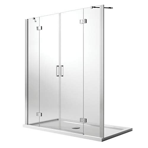 Idralite Duschtür 170CM H190 Klarglas mit Easy-Clean Mod. Flip Tür + Tür von Idralite