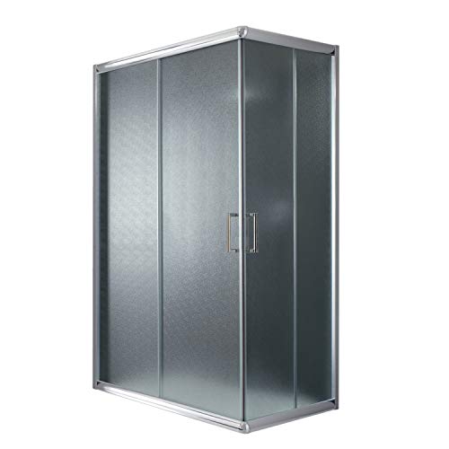 Idralite Eckeinstieg Duschkabine Rechteckig 100x80 H198 Satiniert 6mm Glas Mod. Alabama von Idralite