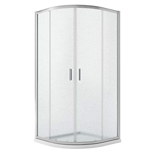 Idralite Eckeinstieg Duschkabine Runddusche 80x80 H185 Satiniert 6mm Glas Mod. Ready von Idralite