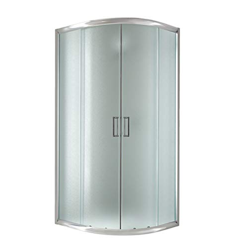 Idralite Eckeinstieg Duschkabine Runddusche 80x80 H198 Satiniert 6mm Glas Mod. Alabama von Idralite