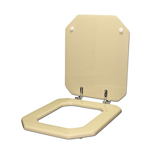 WC-Sitz für Duravit 1930 achteckig Pergamon Scharnier Chrom von Idrotop