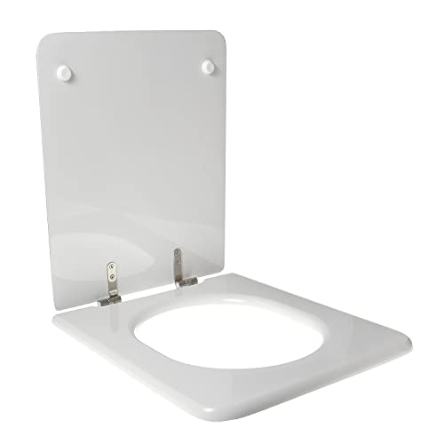 WC-Sitz für Dolomite EBLA aus hochwertigem Polyester, Scharnier aus Edelstahl, Farbe: Weiß, Verschluss: Normal von Idrotop