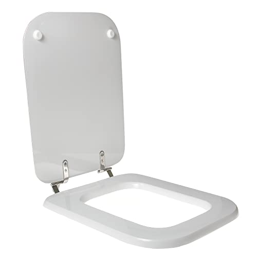 WC-Sitz für Gravena ConNY aus hochwertigem Polyester, Scharnier aus Edelstahl, Farbe: Weiß, Verschluss: normal von Idrotop