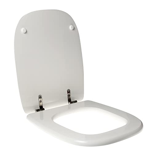 WC-Sitz für HATRIA SELECTA aus hochwertigem Polyester, Scharnier aus Edelstahl, Farbe: Weiß, Verschluss: Soft Close von Idrotop