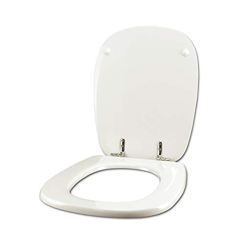 WC-Sitz für LAUFEN Duravit Arolla weiß Scharniere Chrom normal oder langsam schließend von Idrotop