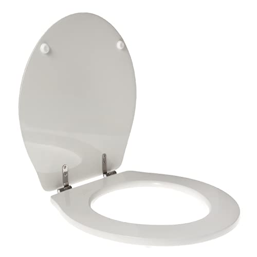 WC-Sitz für OLYMPIA IMPERO aus hochwertigem Polyester, Scharnier aus Edelstahl, Farbe: Weiß, Verschluss: Soft Close von IDROTOP