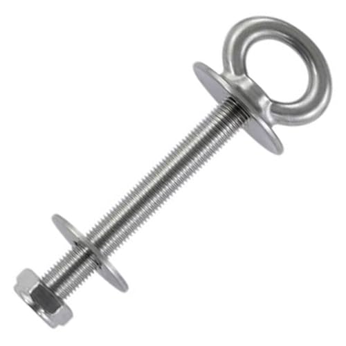 Augbolzen mit Kragen 8X50 Edelstahl A4 - Ringbolzen mit metrischem Gewinde, Unterlegscheibe und Mutter - Augenbolzen/Ösenbolzen 2 Stück Augbolzen mit Kragen 8X50 Edelstahl A4 - Ringbolzen mit metrischem Gewinde, Unterlegscheibe und Mutter - Augenbolzen/Ösenbolzen 2 Stück von Idt Trade