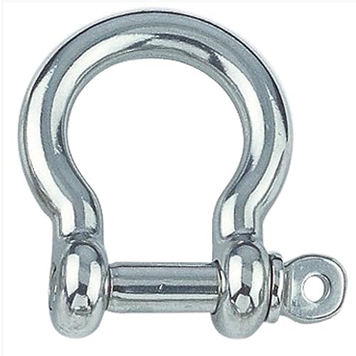 Rundschäkel 5 mm Edelstahl V4A 2 Stück geschweift, Schäkel geschweift mit Augbolzen 5X21X17,5 mm, (WLL): 230kg-Omega Form von Idt Trade