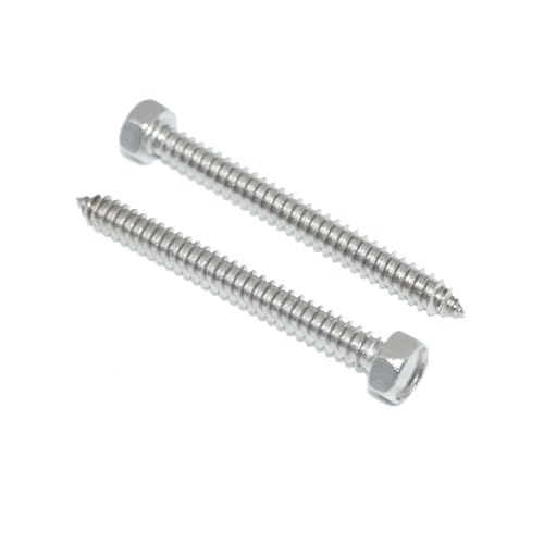 Sechskant Blechschrauben 8X38 6 Stück Edelstahl A2 / V2A Schlüsselschrauben - DIN 7976 / ISO 1479 - rostfrei - Form C Sechskant Blechschrauben 8X38 6 Stück Edelstahl A2 / V2A Schlüsselschrauben - DIN 7976 / ISO 1479 - rostfrei - Form C von Idt Trade