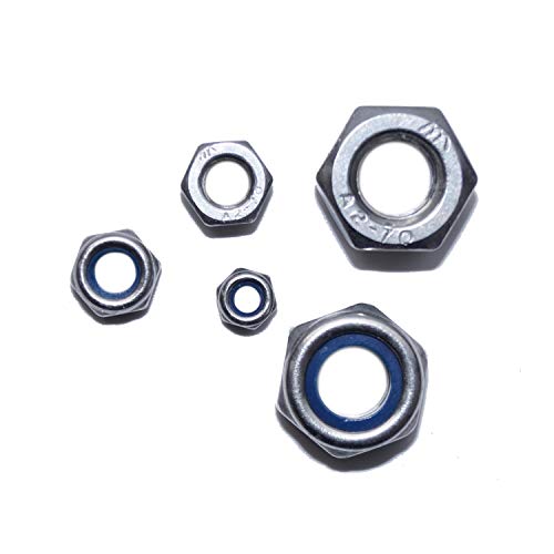 Sicherungsmuttern M5 6 Stück Gleitmo niedrige Form DIN 985 A2 Edelstahl Muttern V2A Sechskant-Mutter von Idt Trade